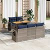 vidaXL 6 Piece Patio Sofa Set with Cushions Gray Poly Rattan