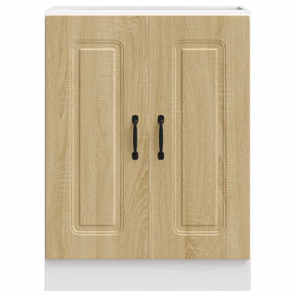 vidaXL Sink Base Cabinet Sonoma oak Engineered wood 23.6 x 18.1 x 32.1 in