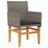 vidaXL Garden Chair Grey PE rattan Standard UV-resistant materials
