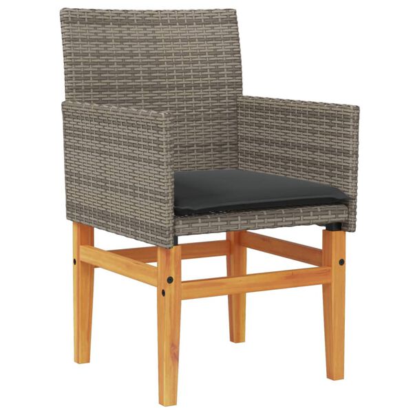 vidaXL Garden Chair Grey PE rattan Standard UV-resistant materials