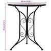 vidaXL Table Black and Grey Iron frame, Ceramic top Small Durable