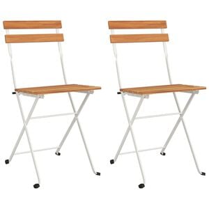 vidaXL Folding Bistro Chair Set of 2 Brown