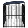 vidaXL Dog Kennel Black Powder-coated steel 153.9 x 78.7 x 89.8 in