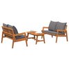 vidaXL Bistro Set with Cushion 3 pcs Brown Solid Acacia Wood