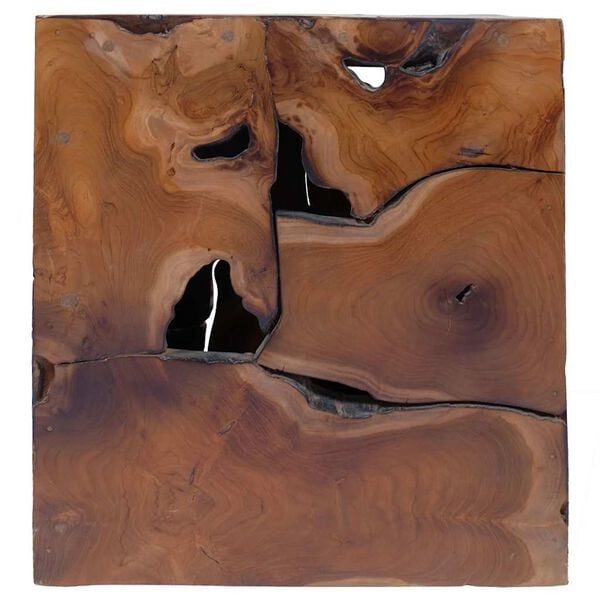 vidaXL Stool Brown Solid teak wood Medium Hardwood Wooden Stool