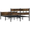 vidaXL Bed Frame Smoked Oak Steel, Engineered Wood Full Bed Frame