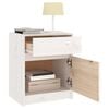 vidaXL Bedside Cabinet White Solid Pine Wood Medium Bedside Cabinet