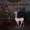 vidaXL Reindeer Christmas Decoration Warm White Acrylic Large