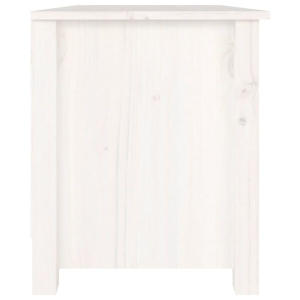 vidaXL Shoe Bench White Solid pine wood 27.6 in x 15.0 in x 17.9 in