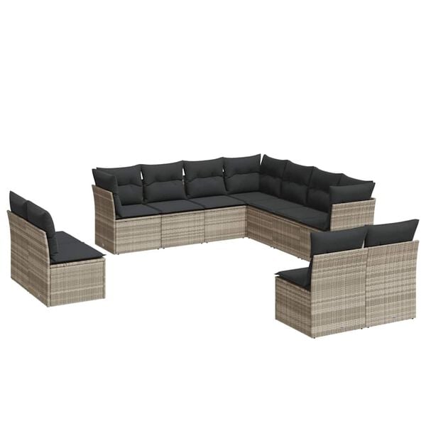 vidaXL Garden Sofa Set Light Grey, Dark Grey