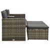 vidaXL Garden Lounge Set Grey PE rattan 3 Piece Set Adjustable Footrests