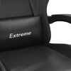 vidaXL Gaming Chair with Footrest Black Faux Leather