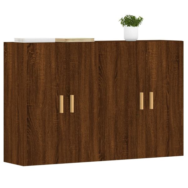 vidaXL Wall Mounted Cabinet Set of 2 Brown oak