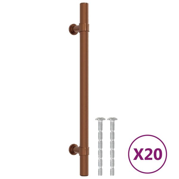 vidaXL Cabinet Handle Set of 20 Bronze Stainless Steel Medium Durable