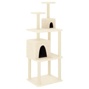 vidaXL Cat Tree Cream Engineered wood 65.7 in tall Durable Cat Tree