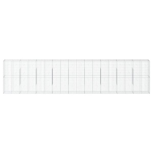 vidaXL Gabion Basket Silver Galvanized Iron 354.3 x 19.7 x 78.7 in