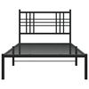 vidaXL Bed Frame Black Powder-Coated Steel Twin Bed Frame Rectangular