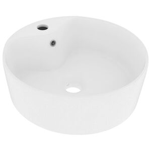 vidaXL Luxury Wash Basin with Overflow Matt White 14.2x5.1" Ceramic