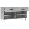 vidaXL Shoe Bench Concrete Grey Engineered Wood Standard