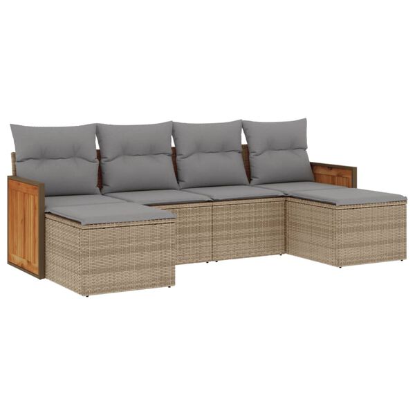 vidaXL Garden Sofa Set Beige, Light Grey