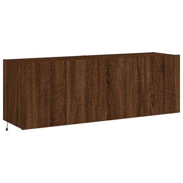 vidaXL TV Wall Cabinet Set of 2 Brown Oak Engineered Wood