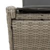 vidaXL Double Sun Lounger with Cushions Light Grey Poly Rattan