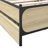 vidaXL Bed Frame Sonoma Oak Engineered Wood, Steel Small Double