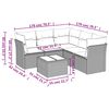 vidaXL Garden Sofa Set Light grey Poly Rattan Large Modular