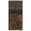 vidaXL Highboard Smoked oak Engineered wood, glass 26.8 x 14.6 x 55.9 in