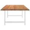 vidaXL Dining Table Light brown Solid oak wood, powder-coated steel Large