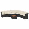 vidaXL Garden Sofa Set Black, Cream