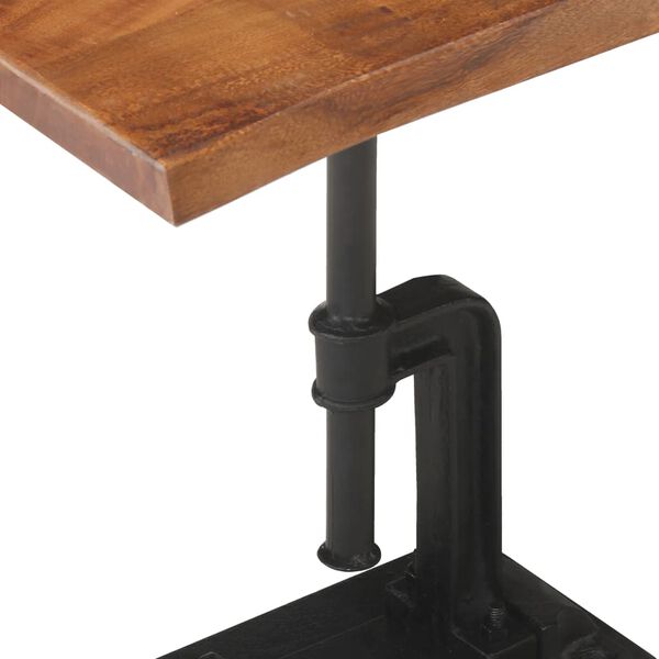 vidaXL Side Table Brown, Black Solid Acacia Wood 17.7x13.8x19.3 in