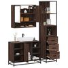 vidaXL Bathroom Furniture Set Brown Oak Engineered Wood, Metal Standard