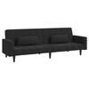 vidaXL Sofa Bed Black Velvet (100% polyester), wood, plastic Compact