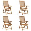 vidaXL Garden Chair Set of 4 Natural Brown Solid acacia wood Medium