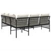 vidaXL Garden Sofa Set Black, Cream White