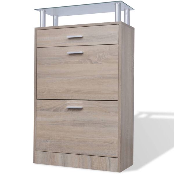 vidaXL Shoe Cabinet Oak Engineered wood Medium Shoe Cabinet