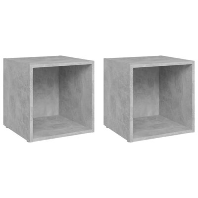 vidaXL TV Stands 2 pcs Concrete Gray 14.6"x13.8"x14.6" Engineered Wood