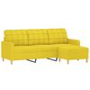 vidaXL 3-seater Sofa With Footstool Light Yellow