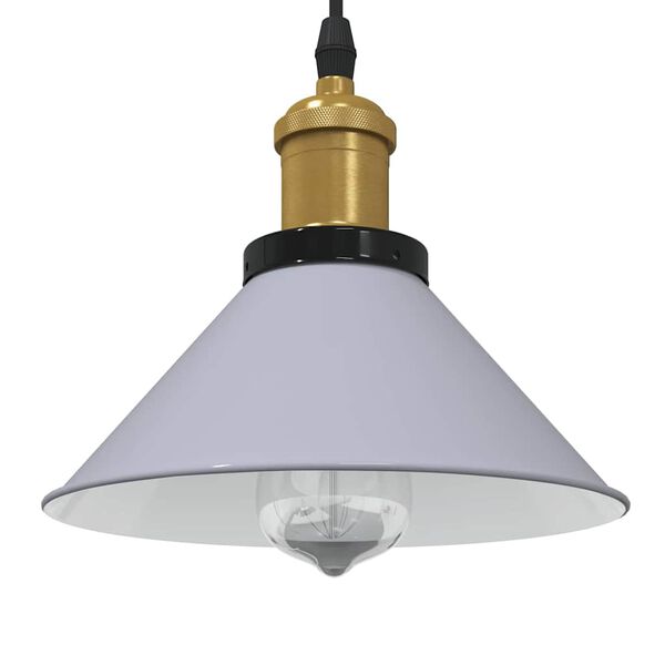 vidaXL Pendant Lamp Gloss Gray Metal Medium Height-Adjustable