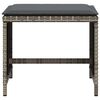 vidaXL Patio Stool Gray PE Rattan, powder-coated steel, foam, polyester