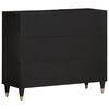 vidaXL Side Cabinet Black Solid Mango Wood Medium Cabinet Rectangular