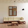 vidaXL 6 Piece Patio Lounge Set with Cushions Solid Pinewood