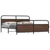 vidaXL Bed Frame Brown Oak Steel King Size Bed Frame Rectangular