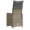 vidaXL Reclining Garden Chair Set of 2 Grey PE rattan, powder-coated steel