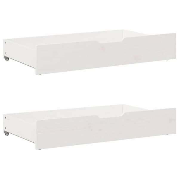 vidaXL Under-bed Drawer White Solid pine wood 35.4 x 21.7 x 6.7 in