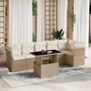 vidaXL Garden Sofa Set Beige Poly Rattan Medium Modular