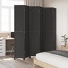 vidaXL Room Divider 6 Panels Black Solid Wood Paulownia