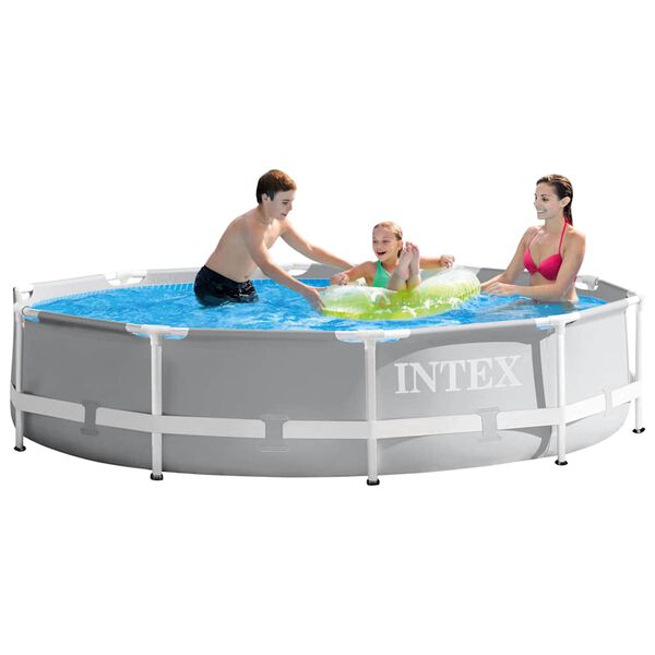 INTEX Swimming Pool Grey Steel Frame, PVC, Polyester 120.1 x 29.9 in