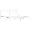 vidaXL Bed Frame White Powder-Coated Steel Full Bed Frame Rectangular